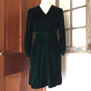 Vintage forest green velvet dress